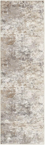 UERMEI 3X8 Washable Runner Rug for Hallway: Soft Neutral Modern Abstract Area Rug - Non-Slip Low Pile Long Throw Indoor Carpet for Kitchen Entryway Kitchen Bedroom Laundry Bathroom - Brown Grey