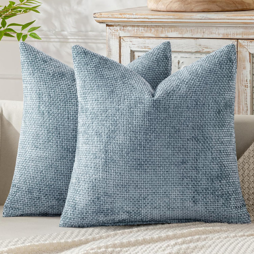 MIULEE Decorative Neutral Beige Euro Sham Pillow Covers 24x24 Inch 2 Pack