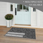 Grey Leaves Outdoor Indoor Entrance Doormats, Absorbent Durable Heavy Duty Welcome Front Door Mat,Thick Natural Rubber Back,Easy Clean Entryway Mat 23x35 Inch, Low Profile