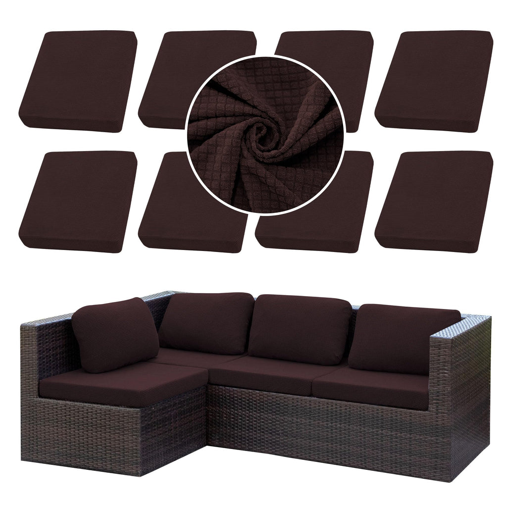 SUKAIKEQA 8PCS Patio Cushion Covers.Patio Furniture Couch SeatSlipcovers
