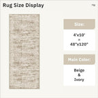 4x10 Wide Hallway Runner Rug: Washable Soft Rug Runners for Living Room Bedroom Ktichen, Stain Resistant Low Pile Area Rugs Non Slip Floor Carpet (Brown, 4x10)