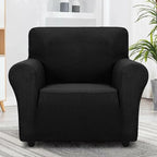 ZNSAYOTX Super Stretch Chair Slipcover Universal Sofa Chair Covers for Living Room Dogs Pet Furniture Protector Spandex Armchair Slipcovers with Anti Slip Foam Sticks (Black, Chair)