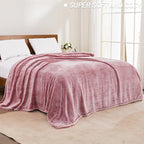 Exclusivo Mezcla Fuzzy Large Fleece Throw Blanket for Couch, Mixed Deep Red