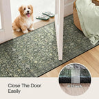 Lofus 2X 6 Area Rug, Green Washable Runner Rugs for Hallways with Non Slip Rubber Backing, Low Pile Soft Carpet Runner for Kitchen Bathroom Bedroom Laundry