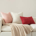 MIULEE Beige Decorative Lumbar Throw Pillow Covers 14x22 Inch for Couch Bed Sofa Pack of 2 Boho Neutral Farmhouse Throw Pillows Soft Cross Corduroy Patchwork Textured Cushion Cases