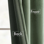 MIULEE Sage Green Velvet Curtains 52x72 inches Luxury Blackout Curtains
