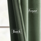MIULEE Sage Green Velvet Curtains 52x96 inches Luxury Blackout Curtains