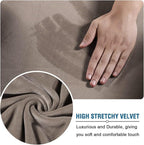 H.VERSAILTEX Rich Stretch 2 Piece Chair Cover Chair Slipcover Sofa Cover Furniture Protector Couch Soft with Elastic Bottom Chair Couch Cover with Arms Width Up to 49 Inch(Chair, Taupe)