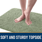 OLANLY Dog Door Mat for Muddy Paws 47x20, Absorbs Moisture and Dirt, Absorbent Non-Slip Washable Doormat, Quick Dry Chenille Mud Mat for Dogs, Entry Indoor Entryway Carpet for Inside Floor, Sage Green