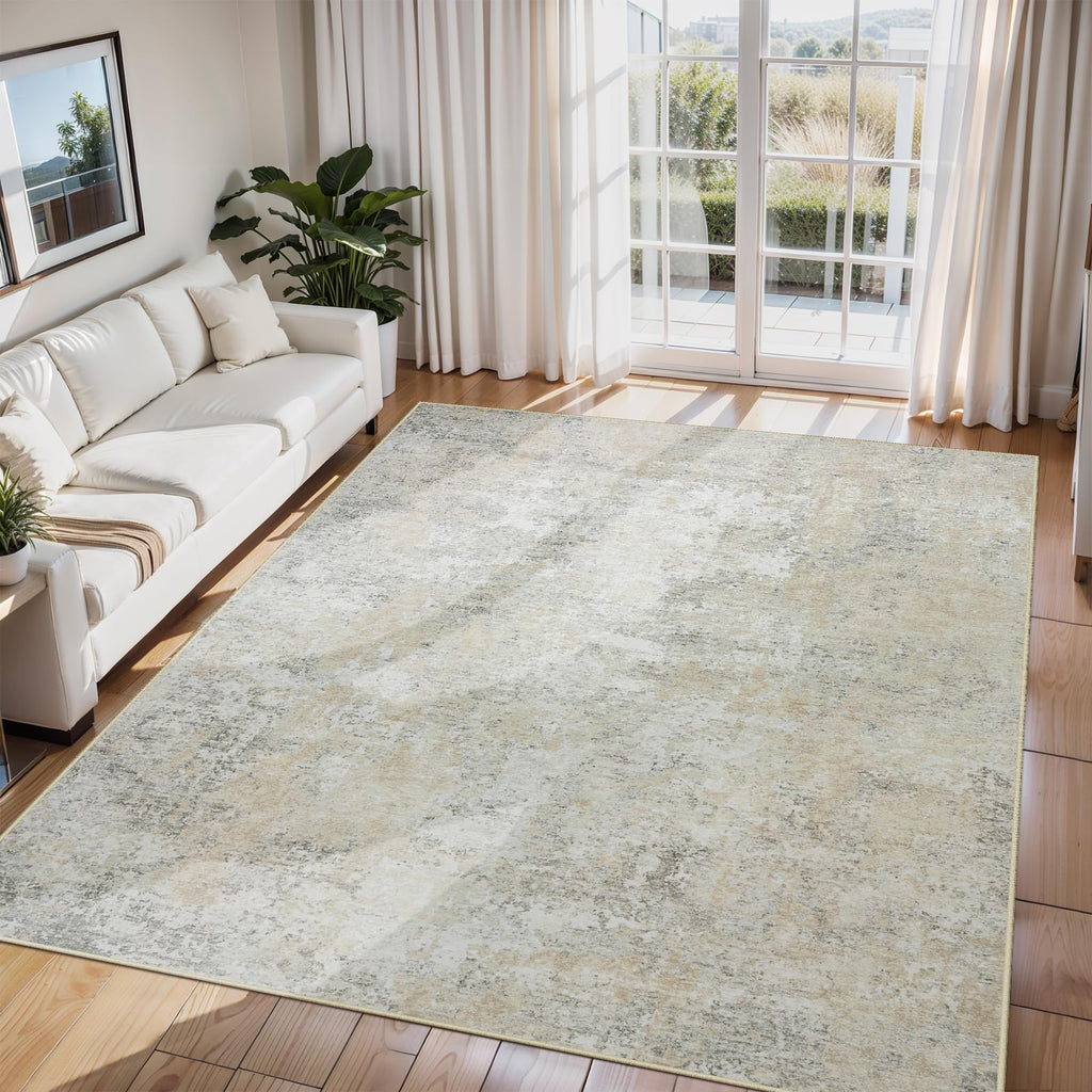 6x9 Area Rugs for Living Room Washable Bedroom Dining Room Beige Grey