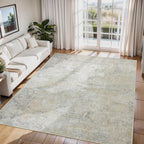 6x9 Area Rugs for Living Room Washable Bedroom Dining Room Beige Grey