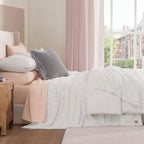 UGG Adalee Faux Fur Full/Queen Blanket for Bed, Soft Fuzzy Blanket, Warm Large Throw for Couch, Washable Full or Queen Bedding, Luxury Bedroom Decor, 90" x 90", Natural White
