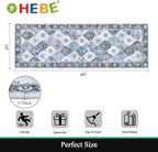 HEBE Hallway Runner Rug 2'x6' Washable Vintage Distressed Area Rugs Non Slip Laundry Rug Runner Boho Floor Carpet Runners for Hallways Entryway Laundry Room Kitchen Bathroom