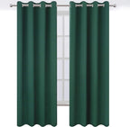 LEMOMO Dark Green Blackout Curtains/52 x 84 Inch Long/Set of 2 Curtain Panels/Thermal Insulated Room Darkening Curtains for Bedroom
