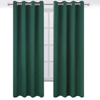 LEMOMO Blackout Curtains 66 x 95 inch/Dark Green Curtains Set of 2 Panels/Thermal Insulated Room Darkening Bedroom Curtains