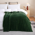Linecooo Green Fleece Throw Blanket 90”×90” for Couch Sofa Livingroom
