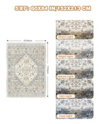 Restydon Area Rugs 5x7 Washable Rugs for Living Room, Beige