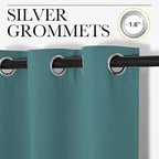 NICETOWN Patio Glass Door Panels - Blackout Curtains for Bedroom, Living and Dining Room - Guest Room Privacy Panels, Sea Teal, 42" x 95" (1 Pair)