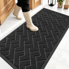 OLANLY Front Door Mat Outside 47x23, All-Season Absorbent Rubber Doormat