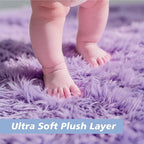 yulidayang Purple Fluffy Round Area Rugs for Bedroom,6'X6'Shag Circle Area Rugs for Girls Room,Non Slip Fuzzy Plush Rug for Kids Room Living Room and Dorm Home Decor Rug