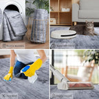 Toneed Entryway Runner Rug 2x8 for Hallway Kitchen, Washable Non-Slip Rug Runner for Indoor Entrance, Laundry Room, Bedroom, Low Pile, Abstract Grey
