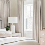 MIULEE 100% Blackout Linen Curtains for Bedroom 52x92 Inches Ivory