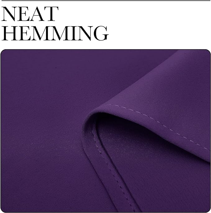 NICETOWN Thermal Insulated Blackout Draperies Curtains, Triple Weave Home Decoration Solid Ring Top Blackout Drape Panels for Bedroom (Set of 2, 34 x 72 inches, Royal Purple)