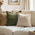 MIULEE Decorative Throw Pillow Covers for Couch 18x18 Inch Olive Green
