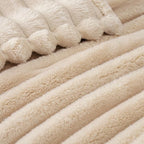 Exclusivo Mezcla Striped Fleece Throw Blanket for Couch, Sofa, Bed, 50"x60"