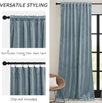 RYB HOME Velvet Curtains 102 inches Long, Extra Long High Ceiling Curtains