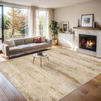 Area Rugs 10x14 Living Room - Washable Rug Modern Abstract Soft Large Neutral Non-Slip Carpet Indoor Floor Thin Carpets for Bedroom Dining Room Farmhouse Nursery Home Office Beige
