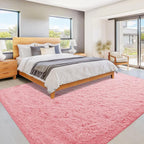 Pink Rugs for Bedroom Girls: 8x10 Fluffy Shag Soft Washable Rug Large Fuzzy Plush Indoor Carpet for Living Room Nursery Playroom Kids Girls Boys Room (Pink, 8'x10')