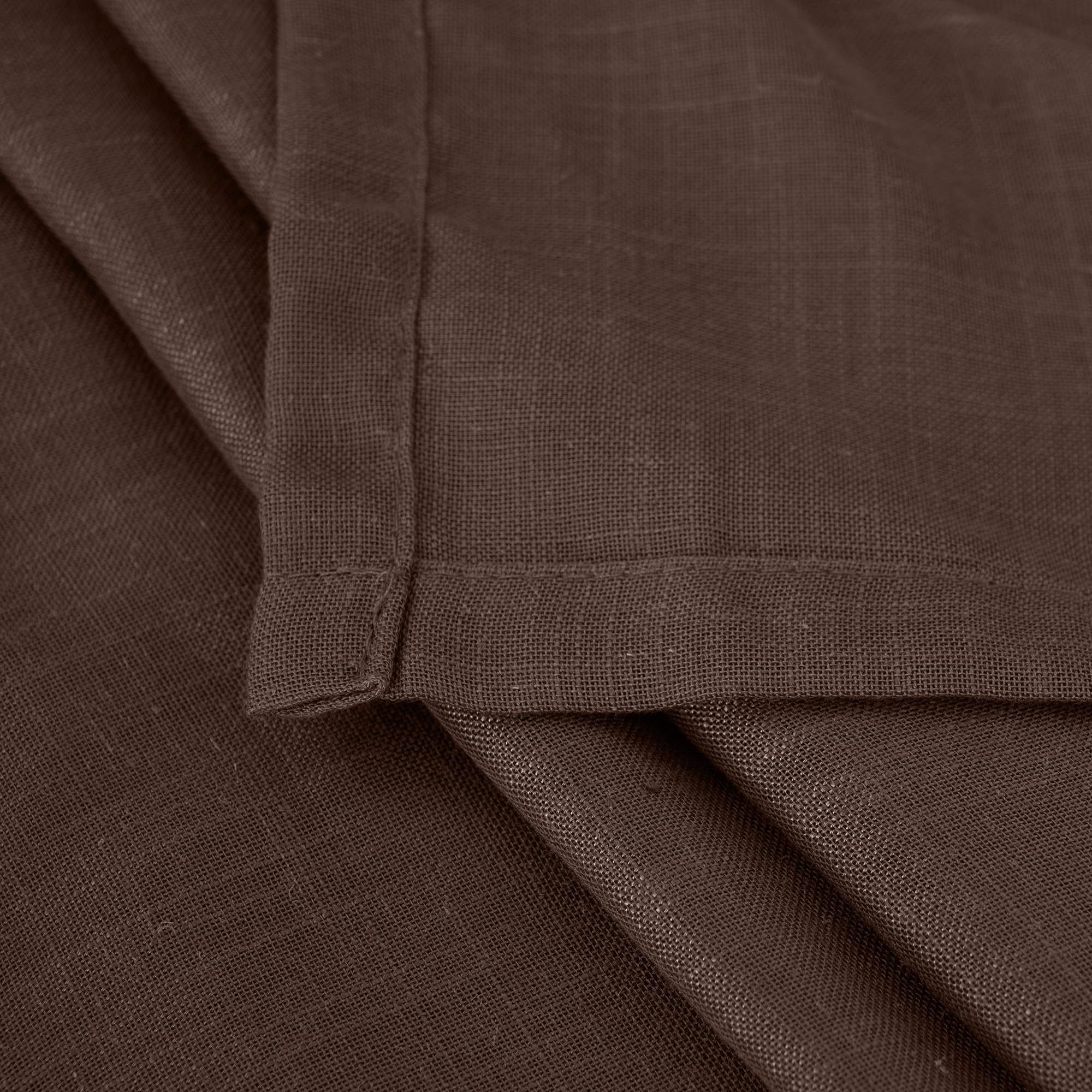 BGment Brown Linen Kitchen Curtains 40 Inch Length, Small Semi Sheer Drapes Textured for Cafe Window Over Sink Bathroom Decor Lightweight Rod Pocket, 2 Panels Set, Each 30 Inch Wide