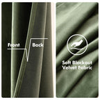 MIULEE Velvet Curtains Olive Green 52 x 84 Inch Length Set of 2