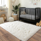Pionblank Fluffy Area Rug for Bedroom 4x6, Indoor Plush Carpet, Cream White
