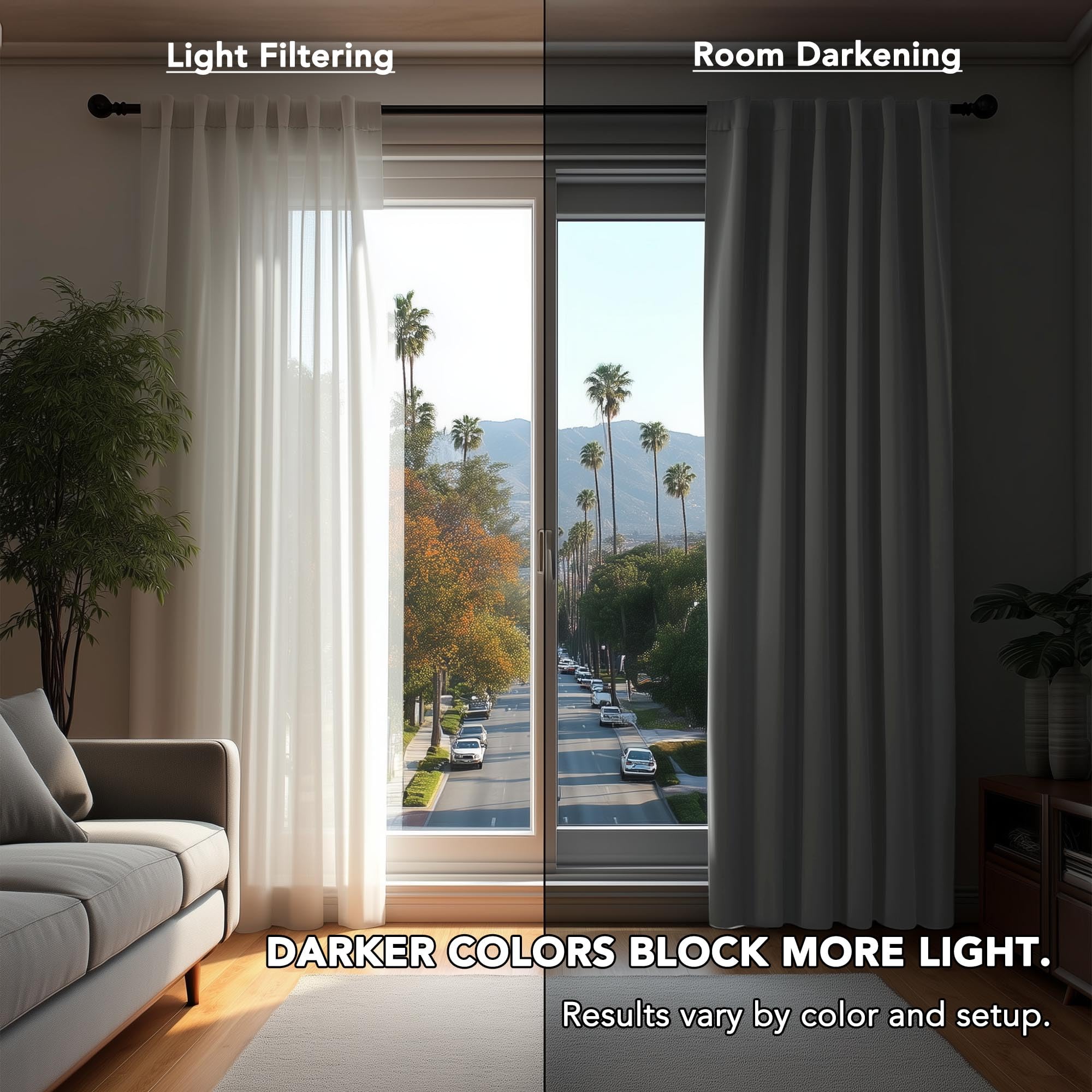 Deconovo Blackout Curtains for Bedroom, Living Room Curtains 45 Inches Long