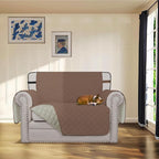 Easy-Going Reversible Chair Cover Washable Sofa Cover for Dogs Water Resistant Couch Slipcover Furniture Protector Cover with Adjustable Straps for Pets (Chair 30 in, Brown/Beige)