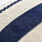 Fancy Homi Set of 1 Navy Blue Decorative Throw Pillow Covers 16x16 Inch for Couch Bed Sofa Living Room Office, Aesthetic Modern Organic Farmhouse Home Decor, Soft Cotton Woven Textured Cushion Case