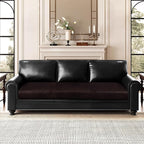 ANARACHON Leather Look Couch Cushion Covers Sofa Seat Slipcovers Sets Couches Furniture Protector for Sectional Armchair Loveseat Pets Kids Stretch Spandex Fabric (1 Cushion Sofa, Chocolate)