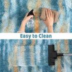 Soft Runner Rugs for Bedroom Hallways, 2x4 Abstract Blue Fluffy Shag Throw Area Rug Non Slip for Bedside Dorm, Long Shaggy Furry Carpet for Nursery Living Room