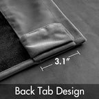 MIULEE Grey Velvet Curtains 90 inches 2 Panels - Luxury Blackout Curtains for Bedroom Living Room Thermal Insulated Super Soft Window Drapes Rod Pocket & Back Tab, W 52 x L 90 inch