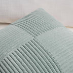 Fancy Homi 2 Packs Grey Blue Lumbar Decorative Throw Pillow Covers 20x28 Inch for Living Room Couch Bed, Rustic Farmhouse Boho Home Decor, Soft Striped Corduroy Rectangle Accent Cushion Case 50x70 cm