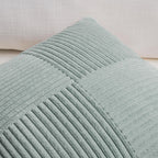 Fancy Homi 2 Packs Grey Blue Decorative Throw Pillow Covers 18x18 Inch for Couch Bed Sofa, Rustic Boho Farmhouse Home Decor, Soft Corss Corduroy Patchwork Textured Square Cushion Case 45x45 cm