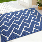OLANLY Front Door Mat, Non-Slip Rubber Backing, Dirt Resistant and Absorbent, Washable, Easy to Clean Low-Profile Indoor Doormat for Back Door, Entryway, Inside Entrance, 36x24, Navy