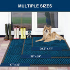 Smiry Front Door Mat Outside Entrance, Low Profile Rubber Doormat, 47x32