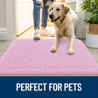 OLANLY Dog Door Mat for Muddy Paws 54x32, Super Absorbent Chenille Mud Mat