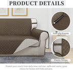 ISSUNTEX Double Protection 100% Waterproof Loveseat Sofa Covers for Living Room, Couch Covers for 2 Cushion Couch Sofa, Reversible Furniture Protector Sofa Cover for Dogs (Loveseat, Camel/Ivory)