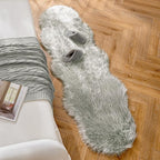 MIULEE Luxury Super Soft Fluffy Area Rug Faux Fur Sheepskin Rug Decorative Plush Shaggy Carpet for Bedside Sofa Floor Nursery 2 x 6 Feet, Light Grey