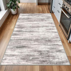 KOZYFLY 4x6 Area Rug Modern Abstract Washable Large Rugs for Entryway Non-Slip Soft Living Room Rug, Print Grey/Light Beige/Brown Throw Rugs Indoor Mat for High-Traffic Door Entrance