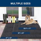 Smiry Front Door Mat Outside Entrance, Low Profile Rubber Doormat, 47x32